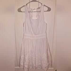 Charlotte Russe Small White Eyelet Dress Bridal Graduation Coquette Cottagecore